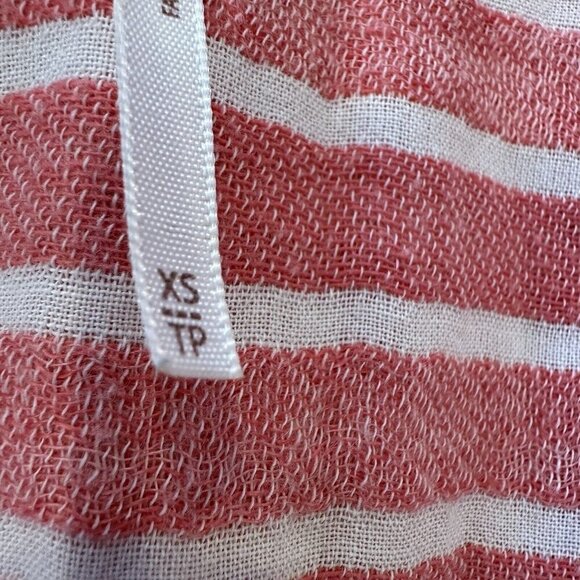 Free People Little Sway Red Striped Button Up Cap Sleeve Tunic Shirt Dress XS - Picture 12 of 14